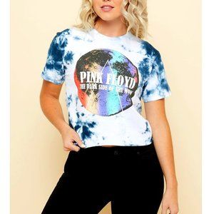 Pink Floyd Dark Side of the Moon Tie Dye rock Skimmer Official T-Shirt L NWT